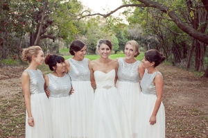 white sequined top chiffon long bridesmaid dresses